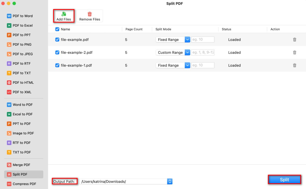 Batch Split PDF Pages