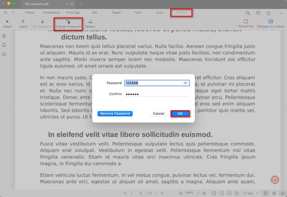 Change the PDF File Password