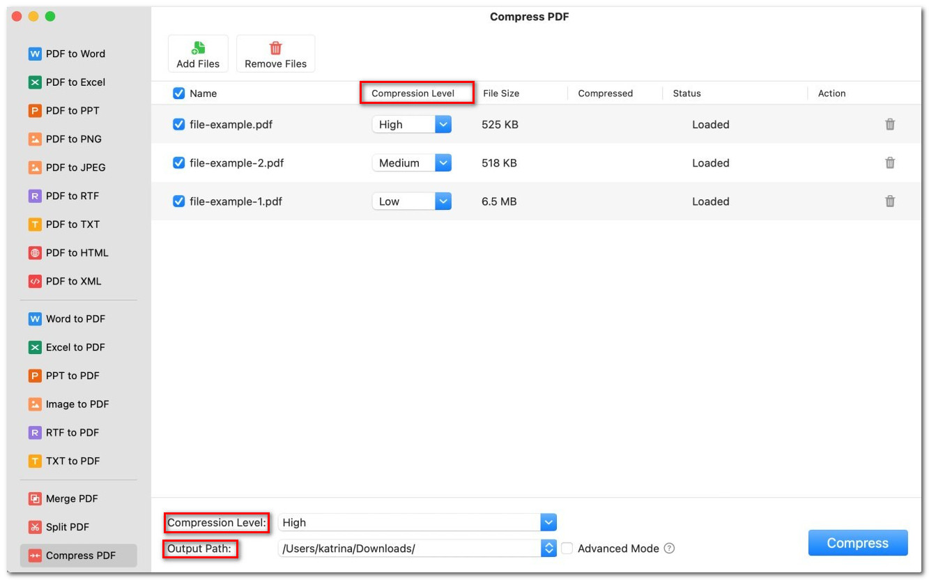 Custom Compression Settings