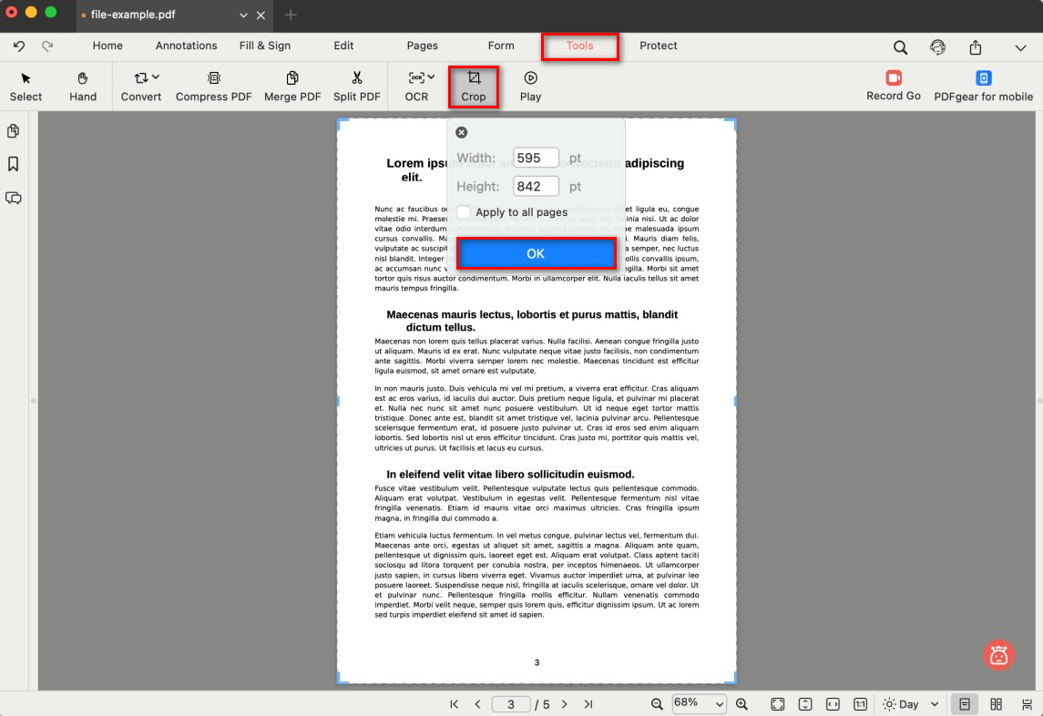 Customize Cropping PDF Page Settings