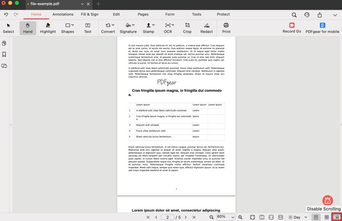 Enable and Disable Scrolling