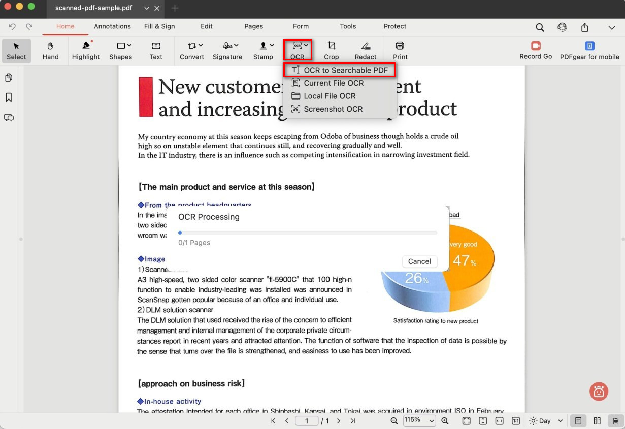 OCR to Searchable PDF