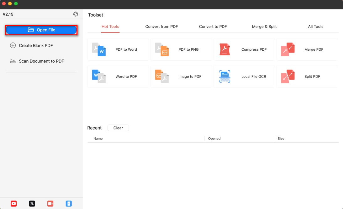 Open a PDF in PDFgear on Mac