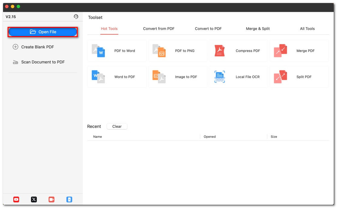 Open a PDF in PDFgear on Mac