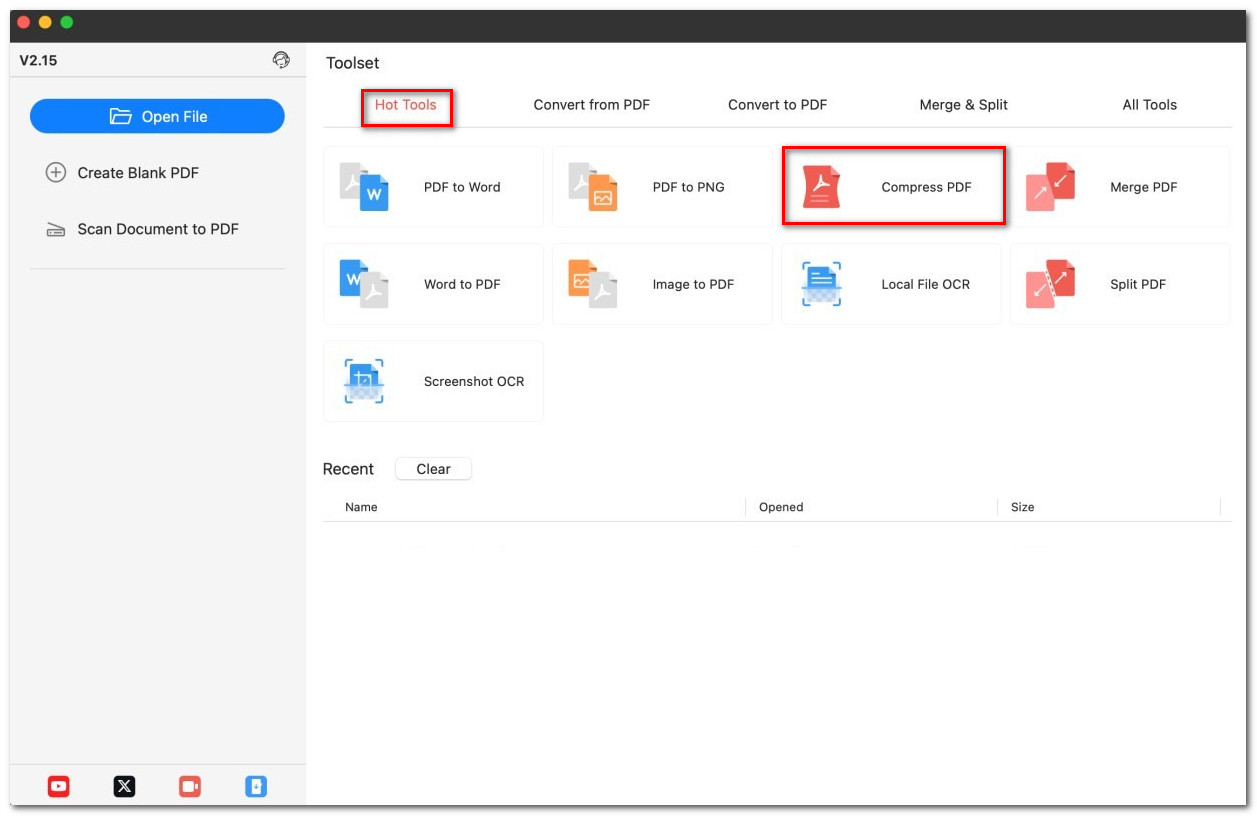 Open the PDF Compressor