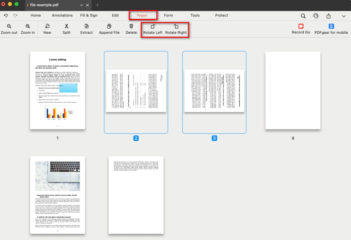 Rotate PDF Pages