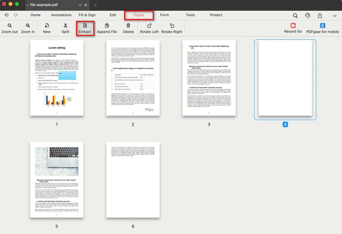 Select Extract PDF Pages
