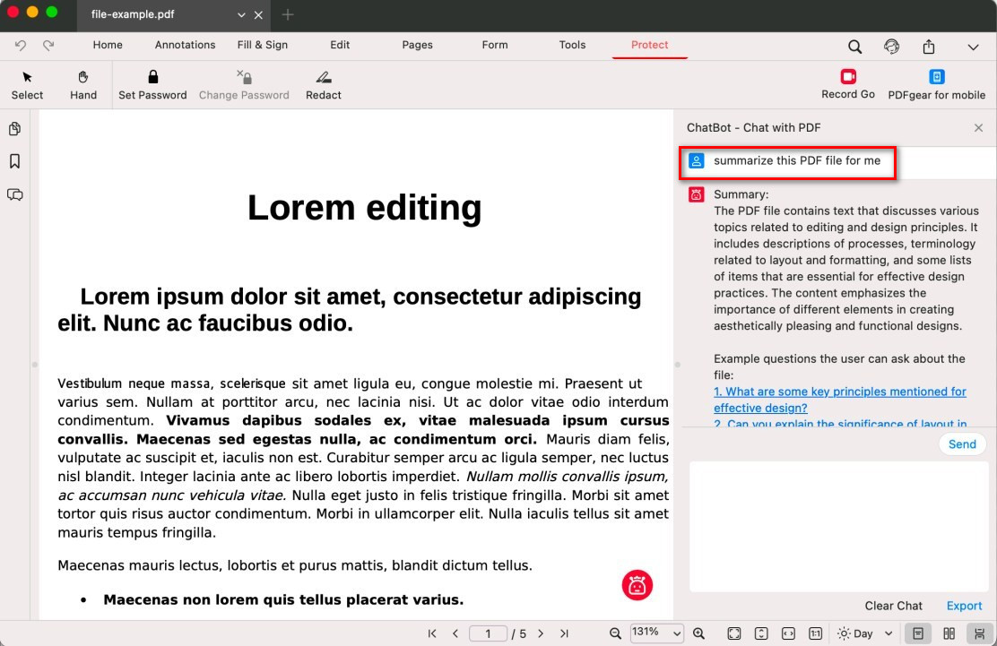 Summarize Your PDF with PDFgear
