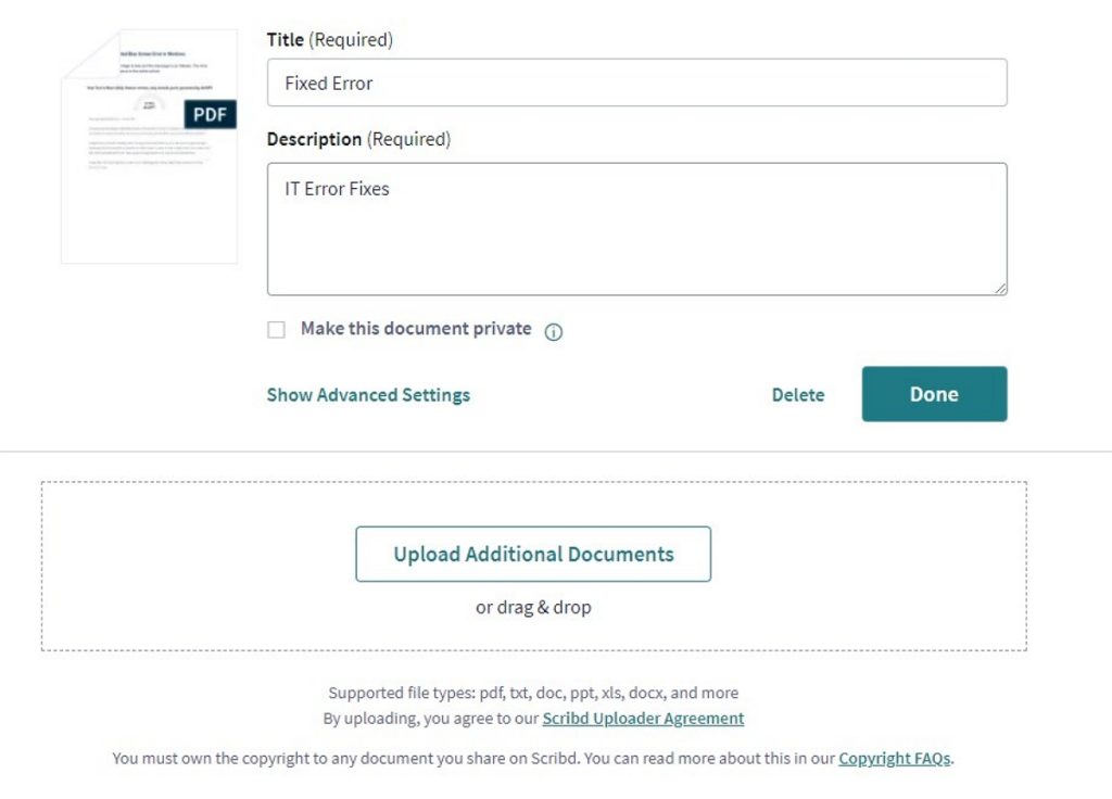 Add Descriptions for PDF