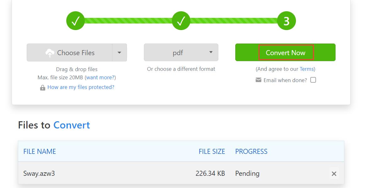 Convert AZW3 to PDF Online
