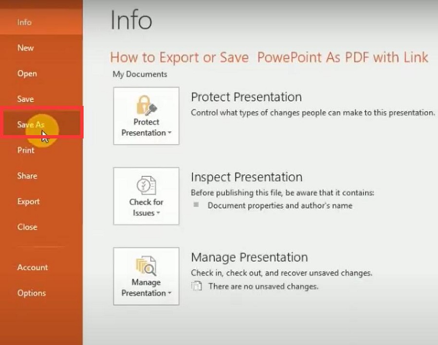 Convert PPT as PDF in PowerPoint