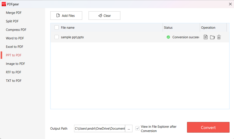 Batch Convert PPT to PDF with PDFgear