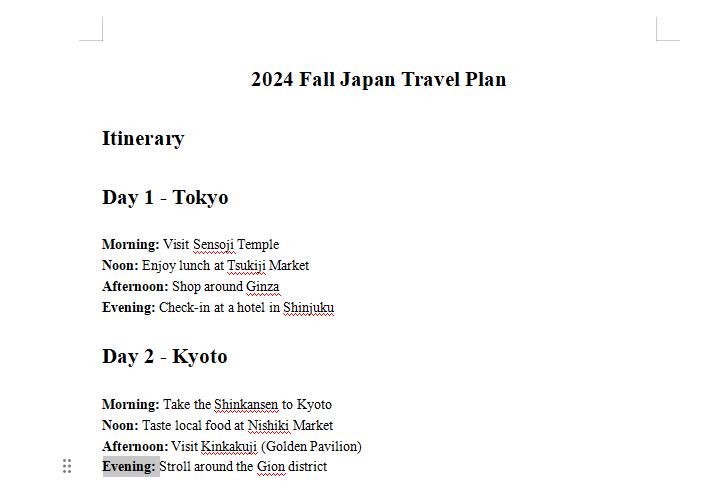 Copy Text into Word Document