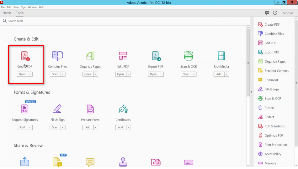 Create a PDF in Adobe Acrobat
