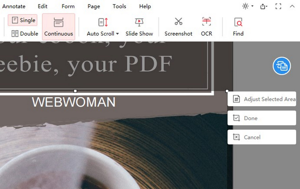 Crop a PDF in PDFgear