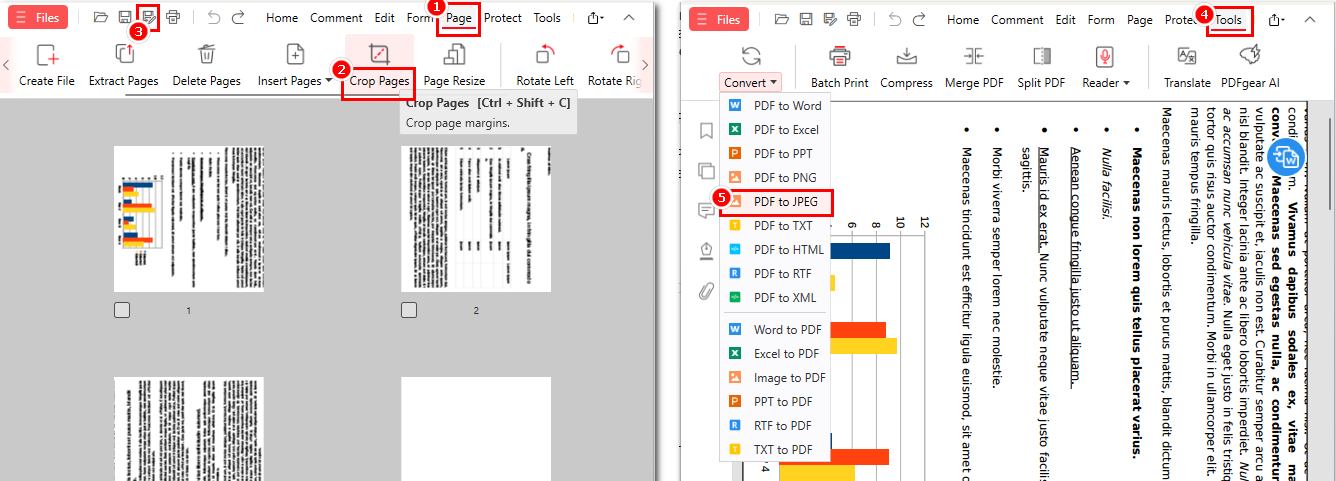 Crop PDF and Convert to JPG with PDFgear