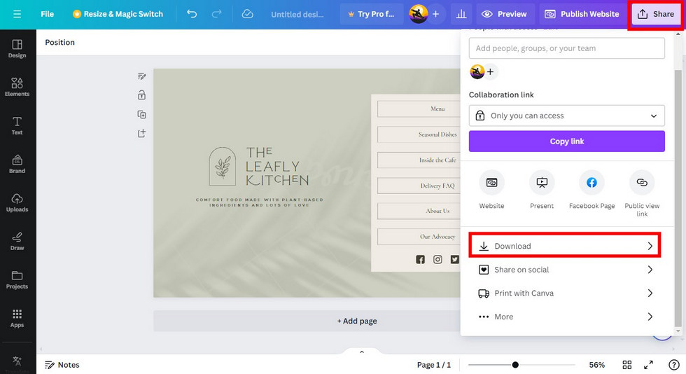 Download a Canva Design Online