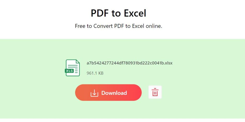 Convert PDF to Excel