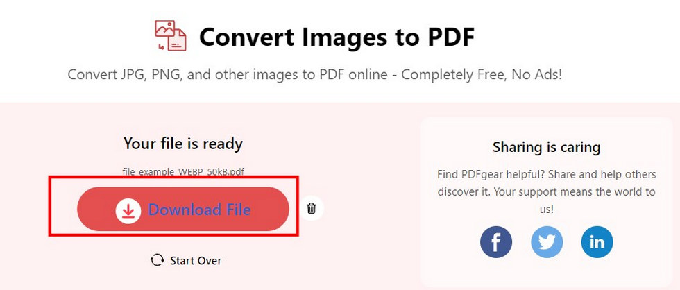 Download the Converted WebP from PDFgear Online