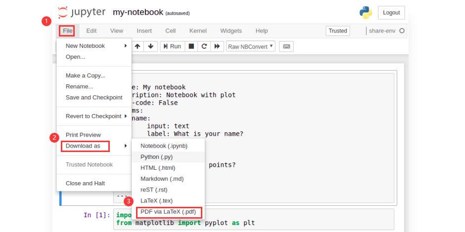 Download Jupyter Notebooks as PDF via Latex