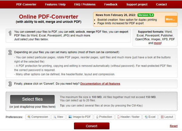 Online2PDF DOCX to PDF