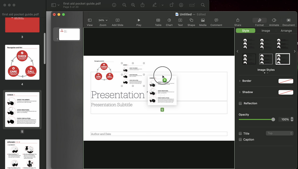 Drag and Drop PDF Pages to Keynote