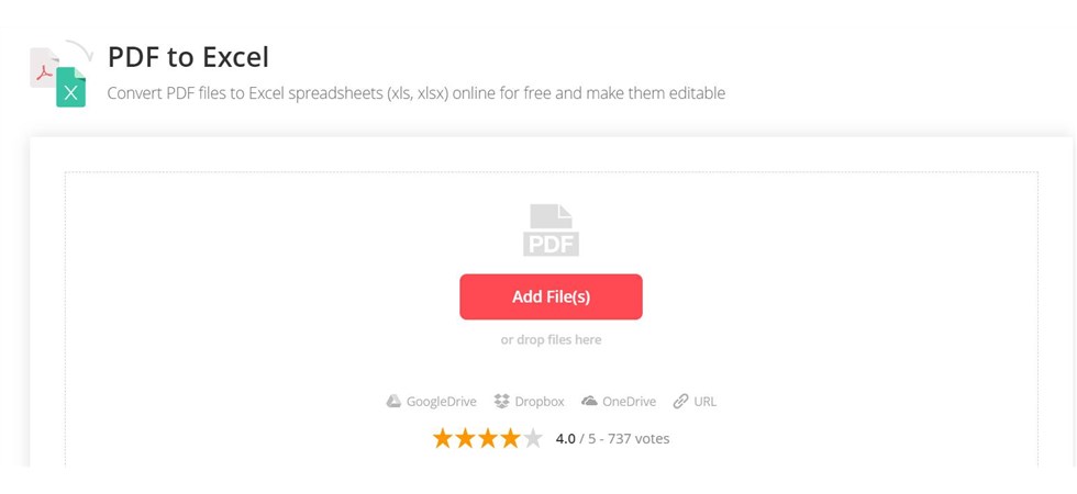 EasePDF Online PDF to Excel Converter
