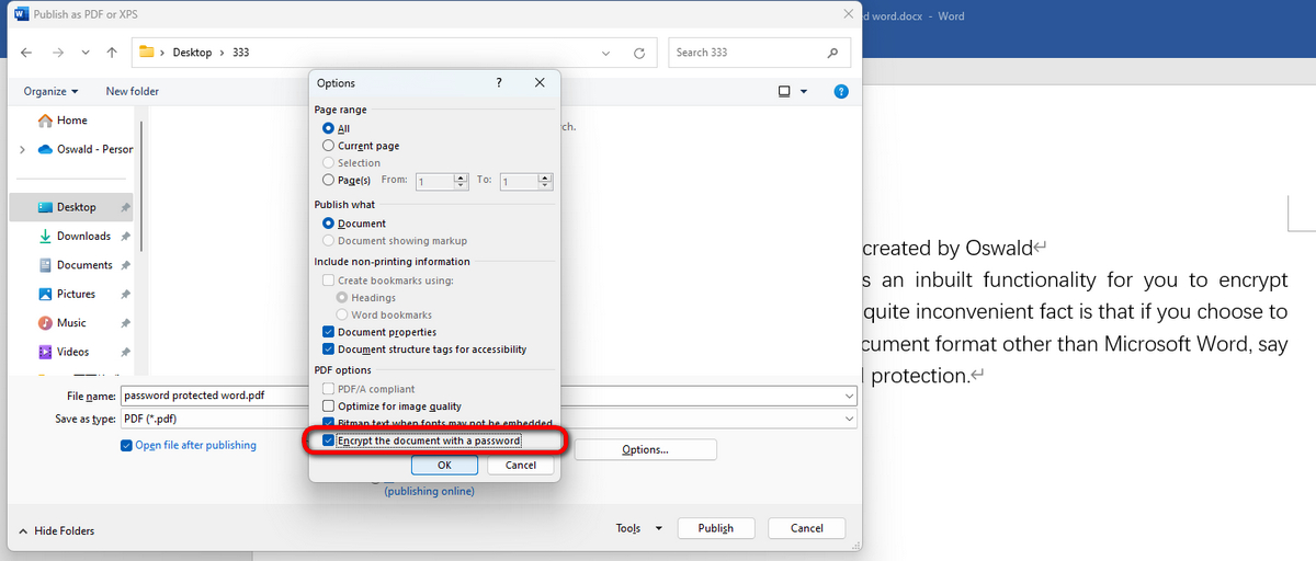 Encrypt Document with Password