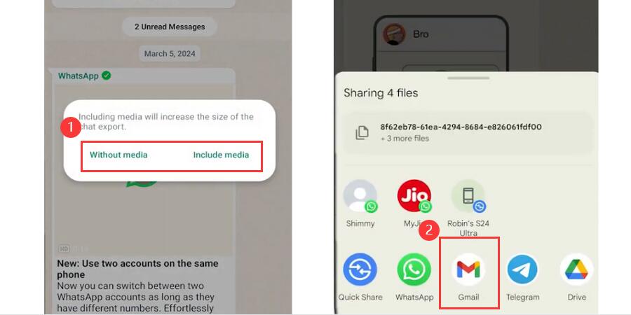 Export Chat as TXT to Email