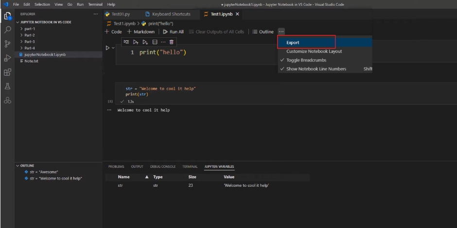 Export File in VSCode
