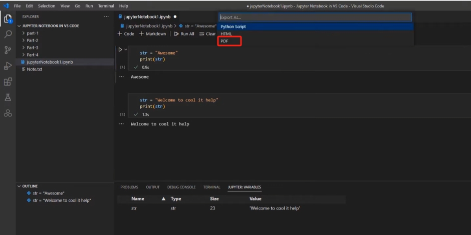 Export Jupyter Notebook as PDF