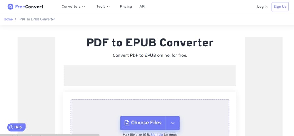 FreeConvert Online PDF to EPUB Converter