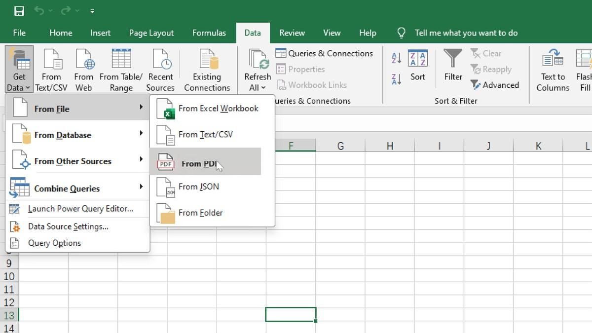 Get Data from PDF in Excel