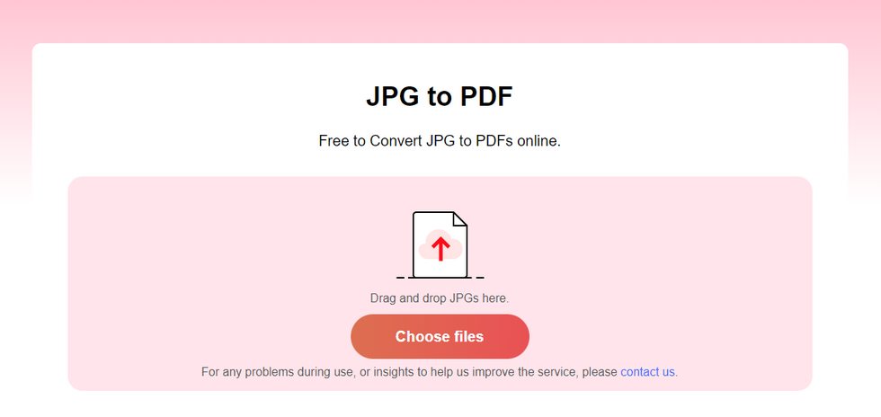 Go to PDFgear JPG to PDF Online Converter