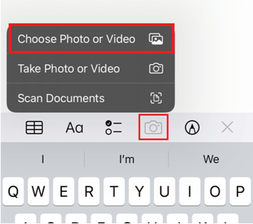 Hit Choose Photo or Video
