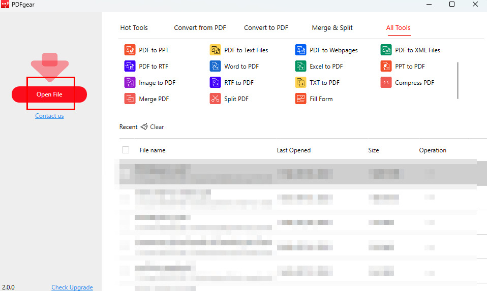Upload the PDF File to PDFgear Desktop