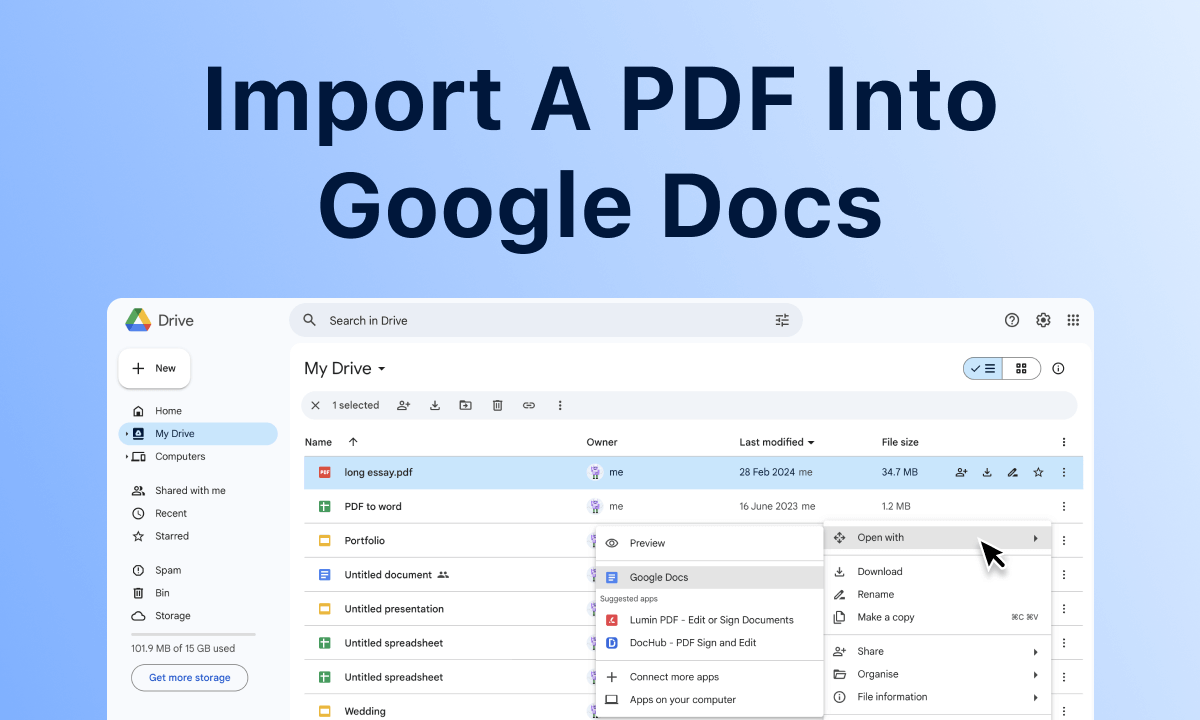How to Import a PDF Into Google Docs