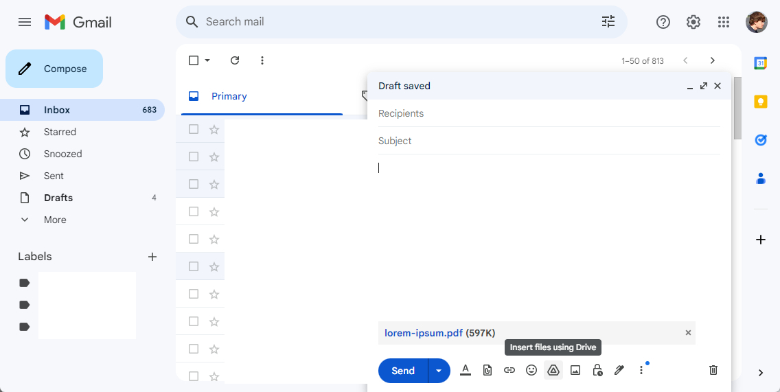 Insert Using Google Drive