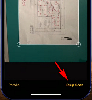 Adjust and Save the Scan in Notes