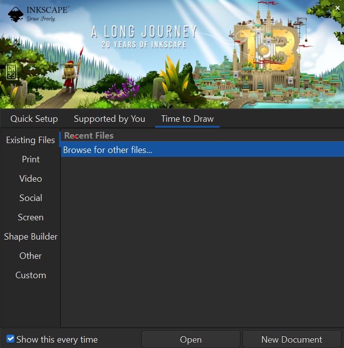 Launching Inkscape
