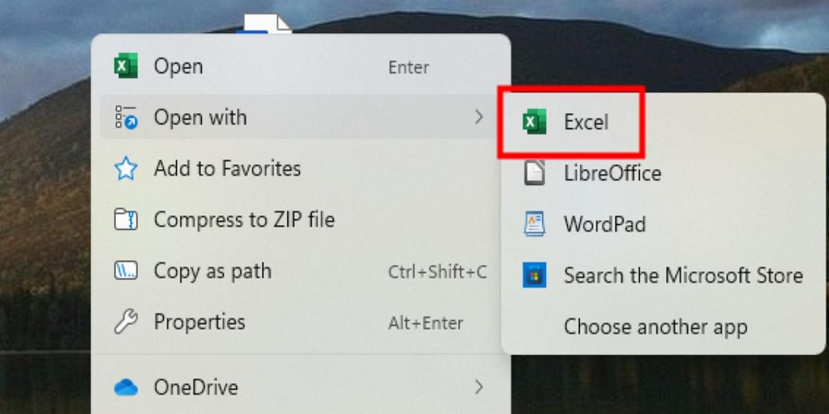 Open Microsoft Document in Excel
