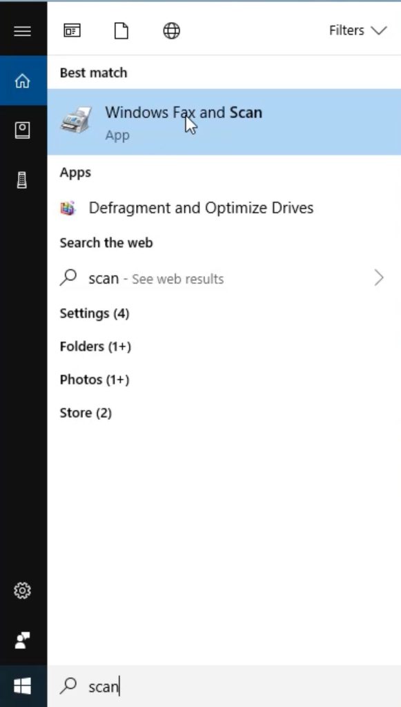 Open Windows Fax and Scan