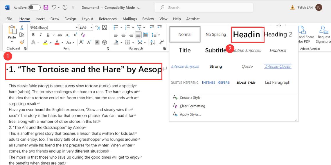 Paste Text into Word and Adjust Formatting