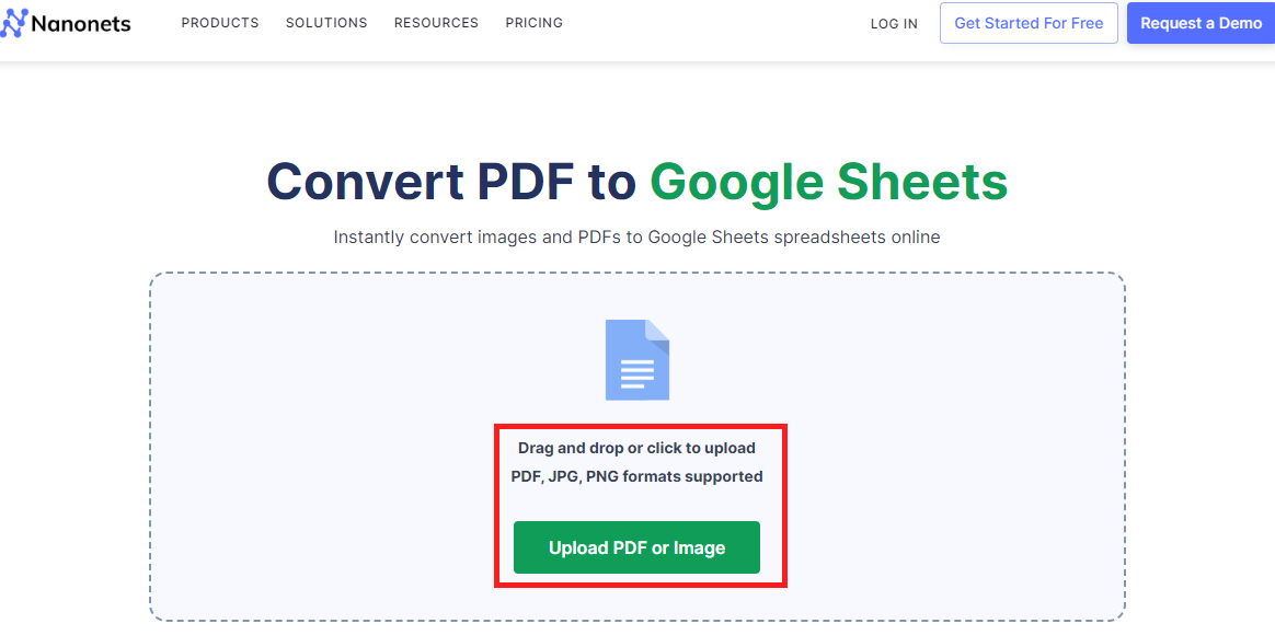 Add a PDF to be Converted