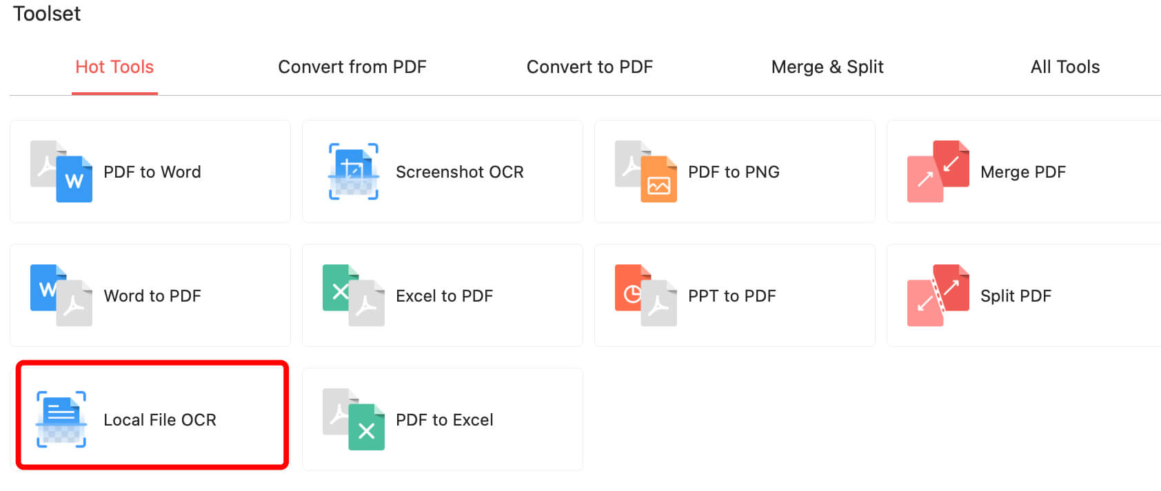 Go to Local File OCR