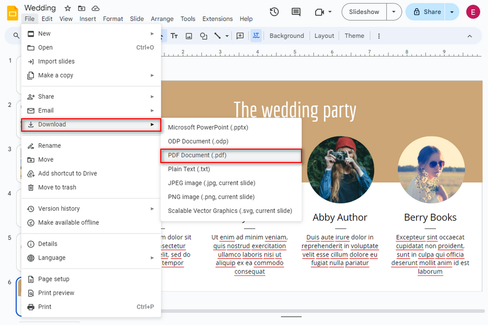 Download Google Sides as PDF