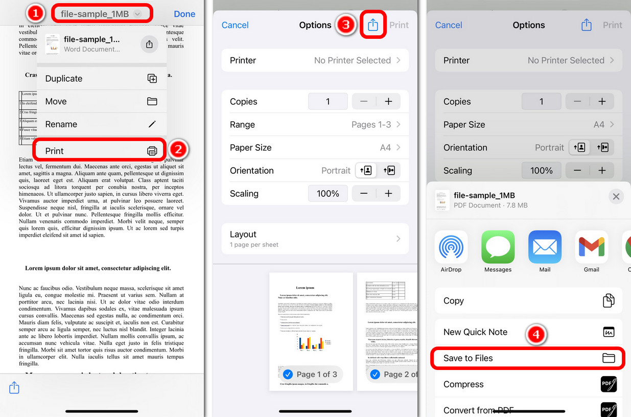Print a Word File to PDF on iOS 