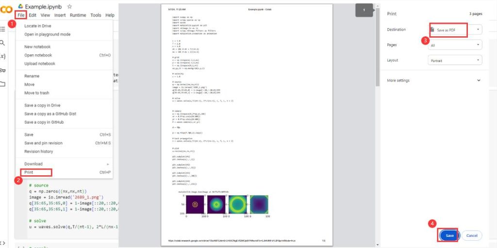 Print as PDF with Google Colab