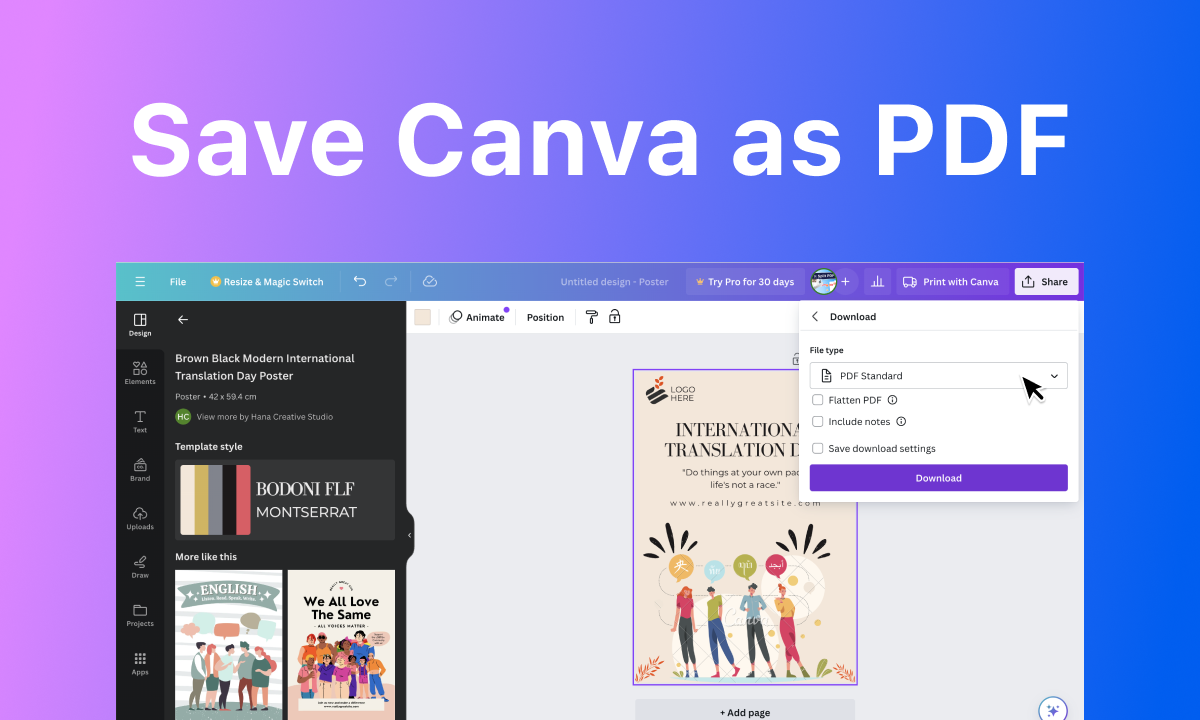 How to Save Canva as PDF