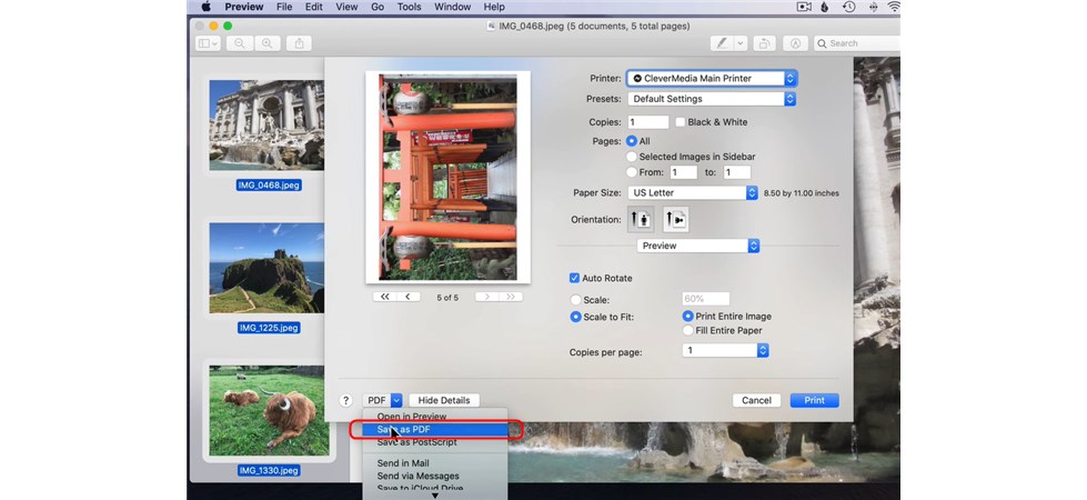 Save JPG as PDF on Mac from Preview